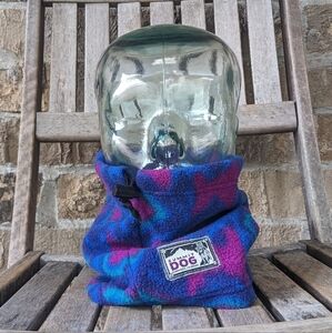 Vintage 80s Summit Dog Fleece Buff Blue Magenta Teal